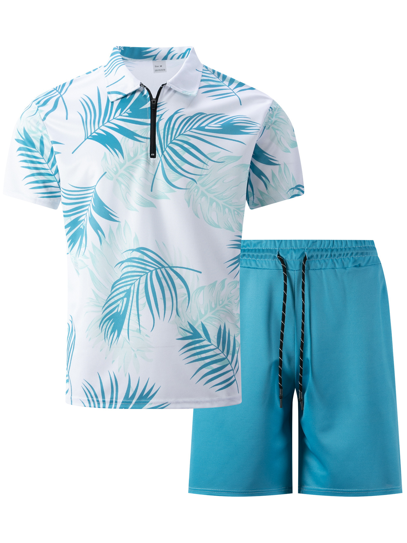 Conjunto de polo e calções de homem secagem rápida casual_voghion.com