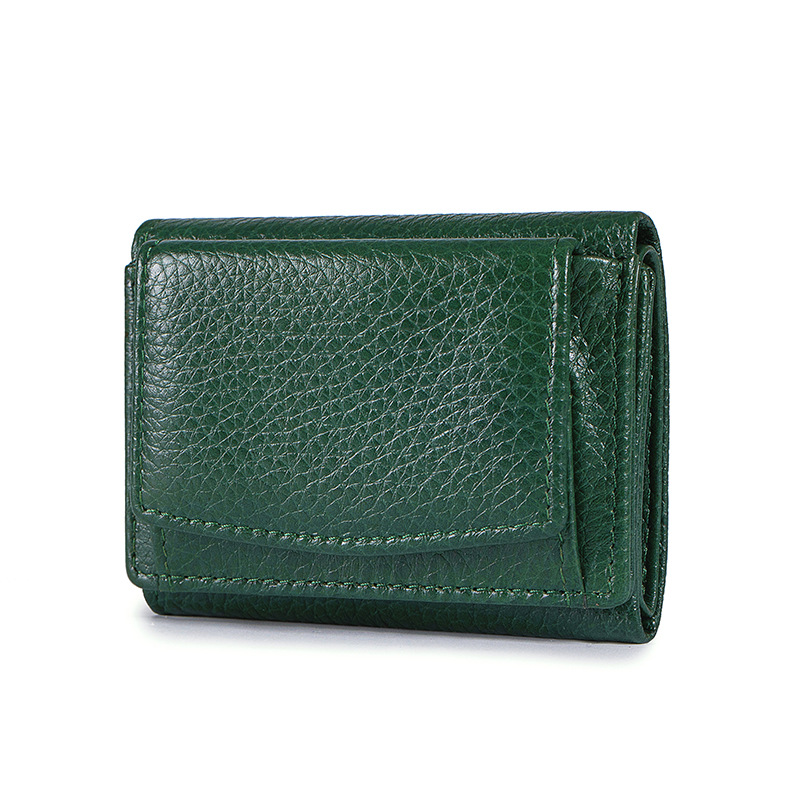 小さな財布本革女性RFIDカードバッグ日本式の財布の3割引の短い財布の薄いミニ小銭包装の小銭