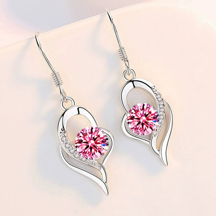 Cross-border шейнов горячая модель, у меня ты в сердце. Белые diamond серьги, модные любовные серьги, женские персональные и многофункциональные аксессуары.