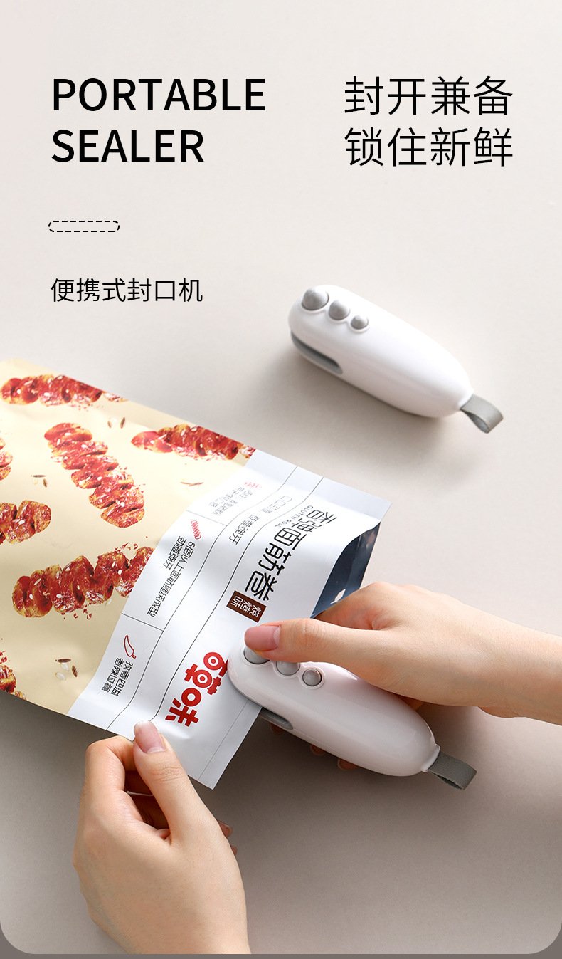 Portable plastic bag sealer, dual-function
