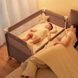 Infant Folding Bed Newborn Movable Spliced Big Bed Multi-functional Cradle Baby Bed