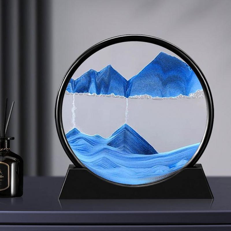 (2개) 창의적인 3D 퀵 샌드 페인팅 모래 시계 조명 럭셔리 장식 감압 거실 장식품 수공예 느낌 남자 친구와 소녀의 생일