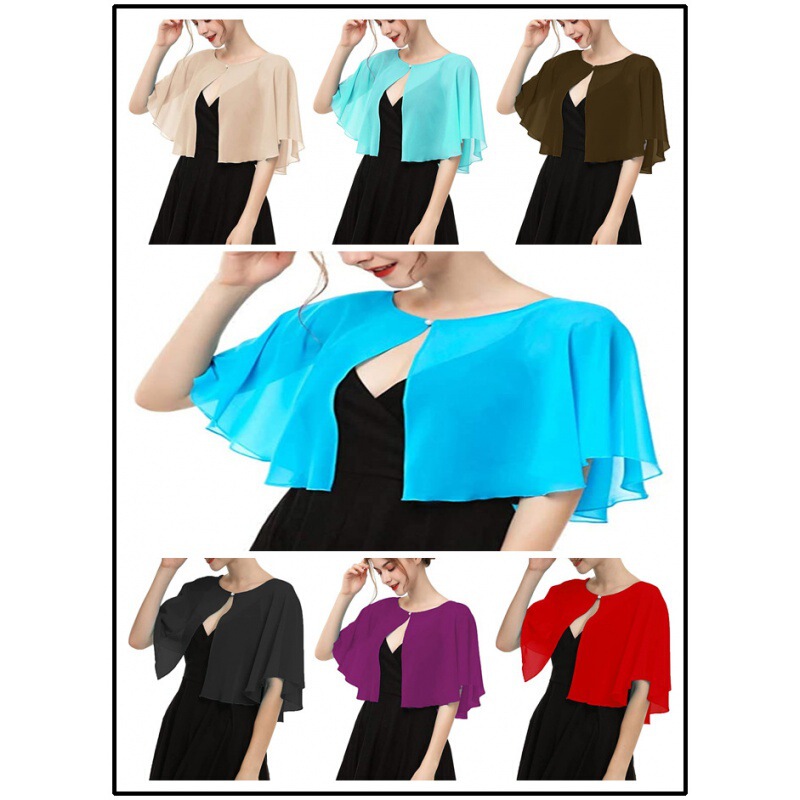 Multicolor Optional Women's Shawl Bride Chiffon Jacket Small Cape Spring Summer Thin Breathable Wedding Accessory Sunscreen Shirt Multicolor Optional Women's Shawl Bride Chiffon Jacket Small Cape Spring Summer Thin Breathable Wedding Accessory Sunscreen Shirt