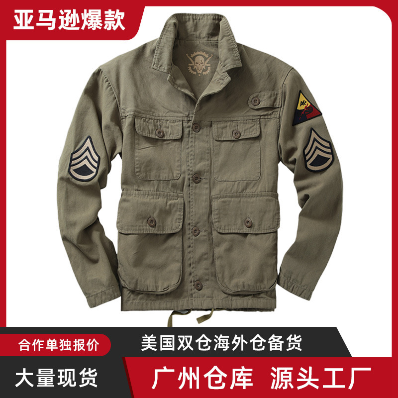 AK Men's Double-layer Furious Tansy Overcome M65 Camouflage Jacket Men's Vertical Collar American Jacket Ami Khaji