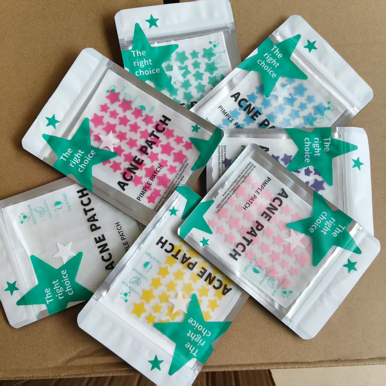 亚马逊热销净痘遮瑕痘痘贴水胶体吸液吸脓祛痘贴彩色五角星痘痘贴