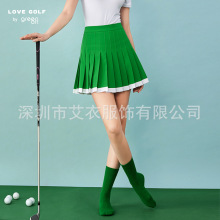 高尔夫服装女春夏短裙百褶半身裙A字裙修身显瘦golf女装时尚套装