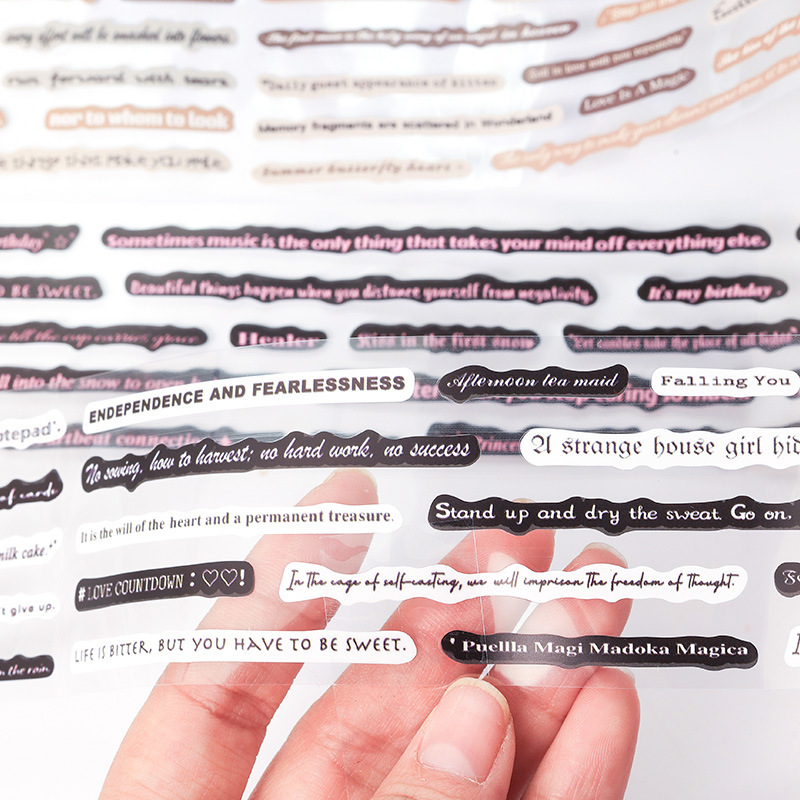 Pegatinas transparentes impermeables de cinta adhesiva pet cubierta caja diy diario pegatinas retro transfronterizas pegatinas inglesas