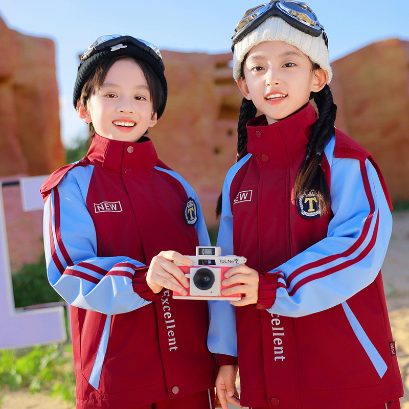 中小学生校服幼儿园园服秋冬班服运动套装儿童学院风冲锋衣四件套|undefined