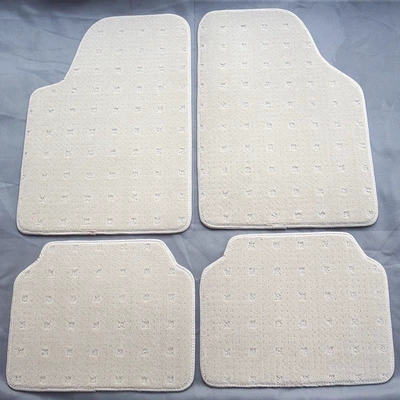 easy to clean, full protection mat, Ayaqaltılar (Kovriklər) - thickened-off-white-small-square-grid-universal-4-pieces