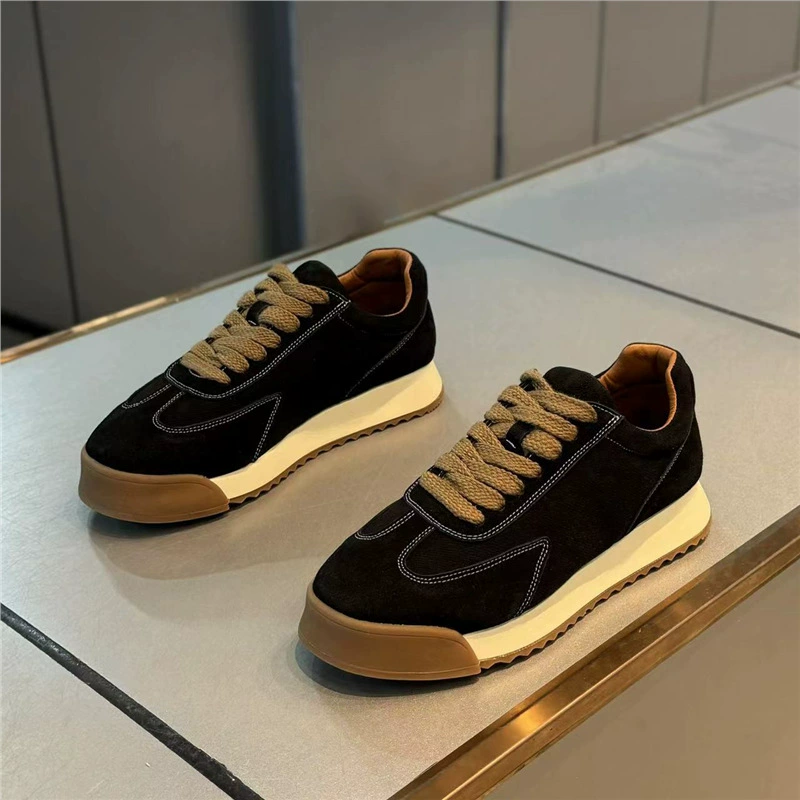 Европейские модные дышащие кожаные ретро-туфли для мужчин, весна-осень 2025, новый стиль, универсальные однотонные повседневные туфли bc