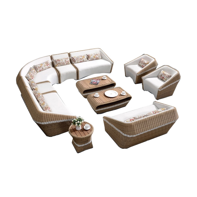 Combinación de sofá al aire libre de alta calidad villa ocio sofá al aire libre de ratana jardín al aire libre patio muebles de casa modelo