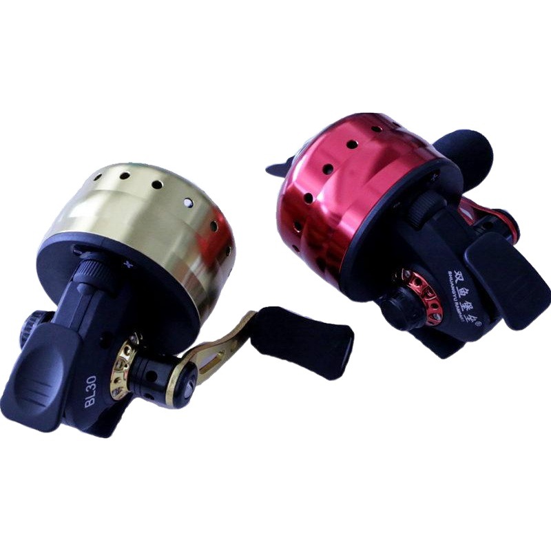 Transfronterizo Piscis fortaleza BL30 carrete de pesca de metal línea interna rueda cerrada Slingshot pesca compuesto Arco y línea de pesca carrete