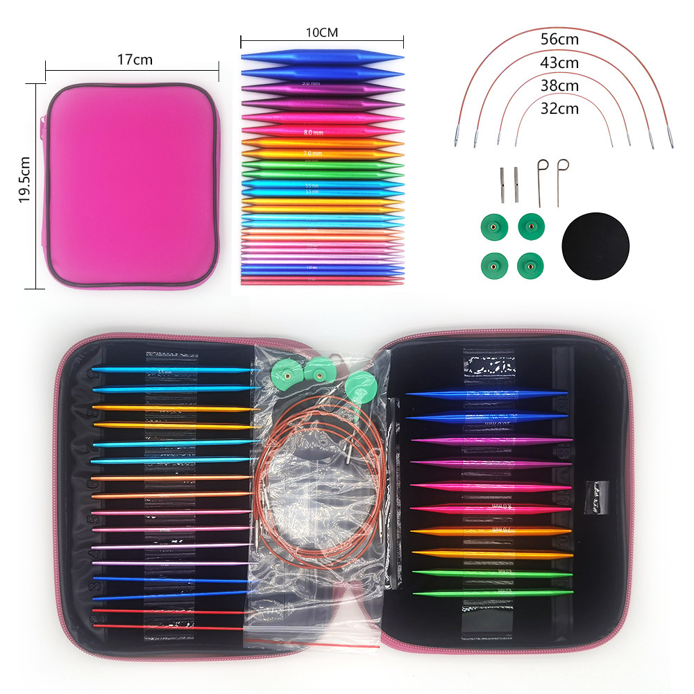 Herramientas de tejido aguja de suéter desmontaje aguja de anillo de cambio de cuerda aguja de ciclo de alúmina aguja de rueda 13 pagar un conjunto de PU