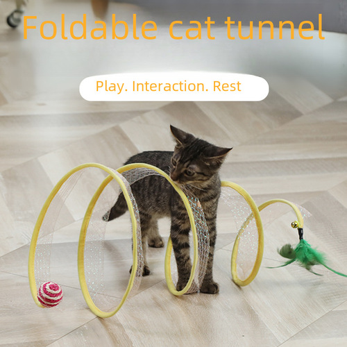 Pet supplies Amazon's new S-shaped cat tunnel toy foldable channel self-entertaining cat toy