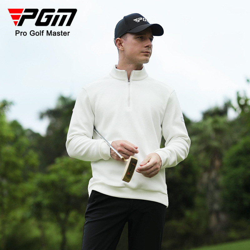 Áo khoác golf nam dài tay PGM kéo khóa cổ đứng giữ ấm thu đông — KUZ167-màu trắng, KUZ167-màu xanh hải quân, KUZ167-Màu đen, YF632-Màu đen