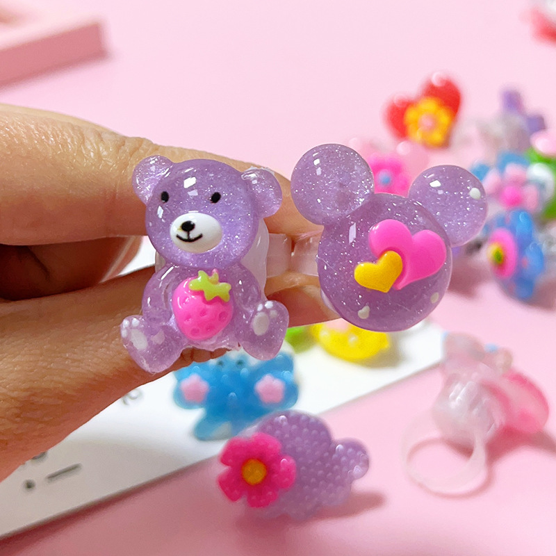 子供用発光アクリルリングライトかわいいキャンディー子供用ホット販売露店発光おもちゃ卸売露店商品|undefined