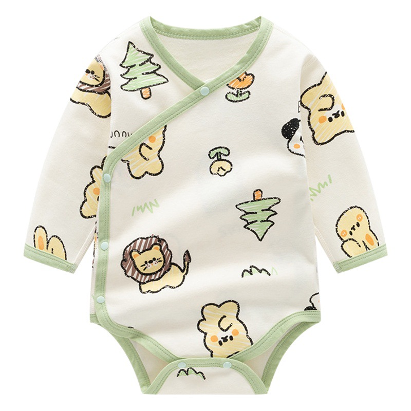 Otoño nueva ropa de recién nacido puro algodón deshuesado manga larga vaina bebé mono ropa de los niños