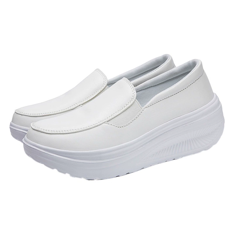 Трансграничные новые туфли-качалки MD, белые кроссовки, женская обувь для медсестер, туфли на толстой подошве на танкетке, женская обувь