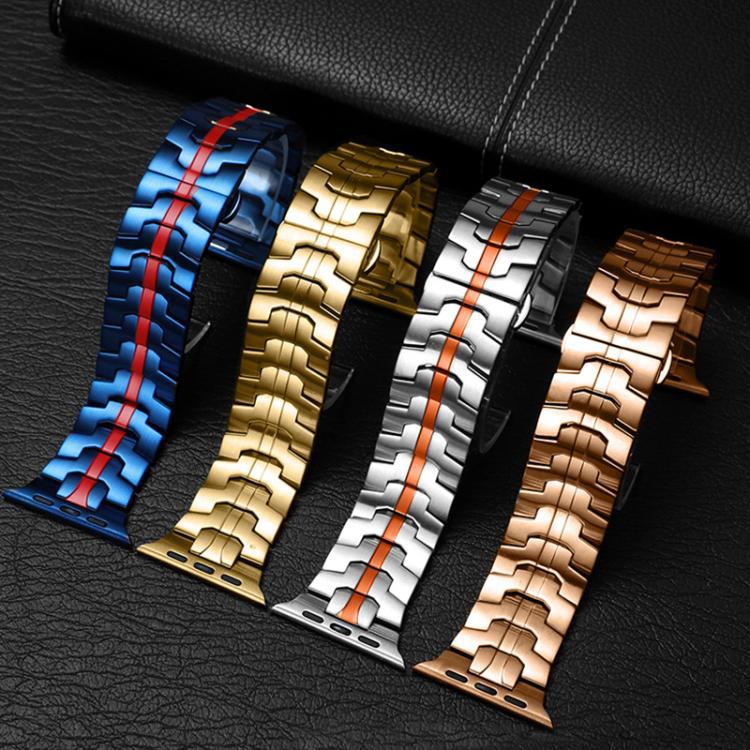 xDfind Iron Man Butterfly Buckle Correa de acero inoxidable para Apple Watch 42 / 44 / 45 / 46 / 49mm / A