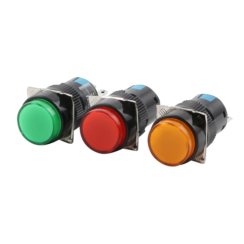 LA16Y-11D LA16-11D Self-reset button switch The flat button is round five-footed with light