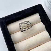 复古网红线条戒指女韩国东大门复古做旧潮流百搭开口指环可调