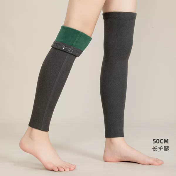Velvet de leggings one-piece velvet female men's long over-the-knee socks folding kneecap cover wool warm old cold leg joint protection