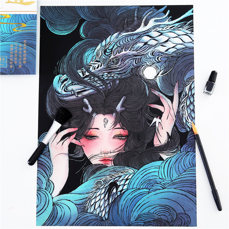 国潮刮刮画手刮画成人减压手工diy玩具中国风刮画本创意生日礼物