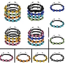 10mm 9颗钻钻球编织香巴拉手链软陶泥女士跨境跨境