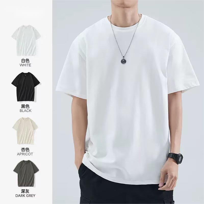 夏の新作半袖ルーズTシャツメンズトレンディカジュアル半袖トレンドTシャツボトリングシャツ五分袖トップ|undefined