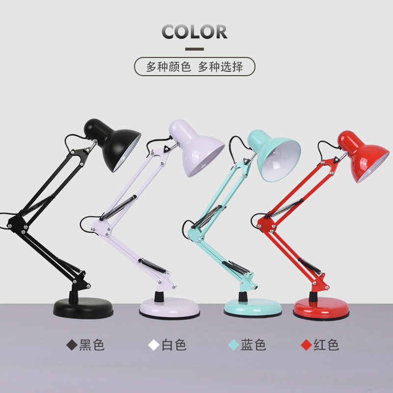 Xiangyu Led American Plug-In Long-Arm Metal Eye Protection Learning Office Desk Kidsren's College Students 811 Desk Lamp