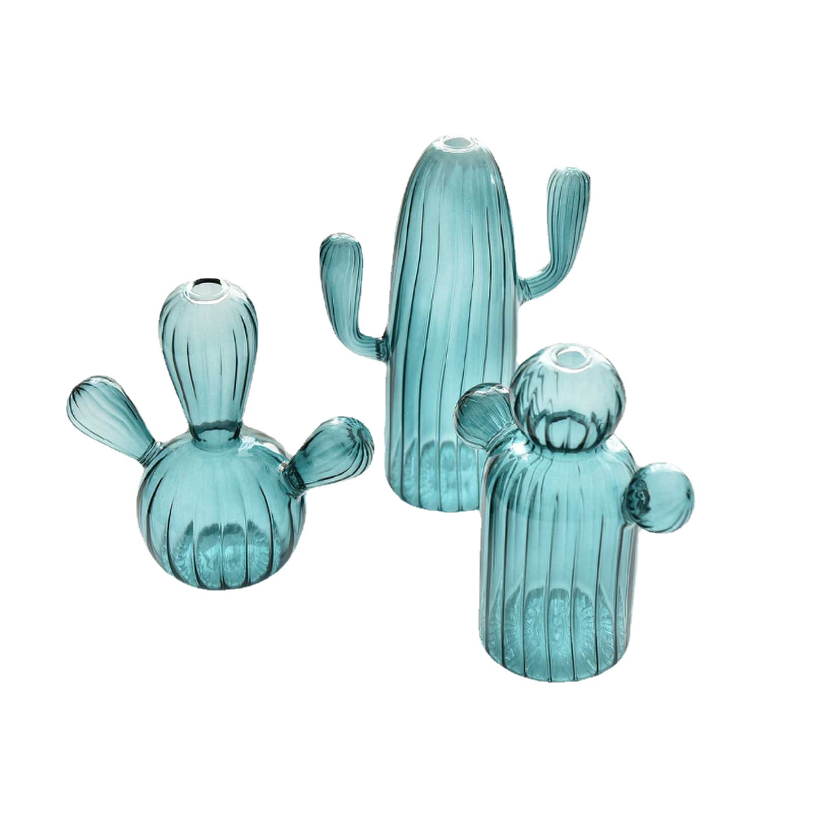 Florero de cristal colorido creativo ins decoración de escritorio florero de cactus personalizado hidropónico flor dispositivo aromaterapia botella Decoración