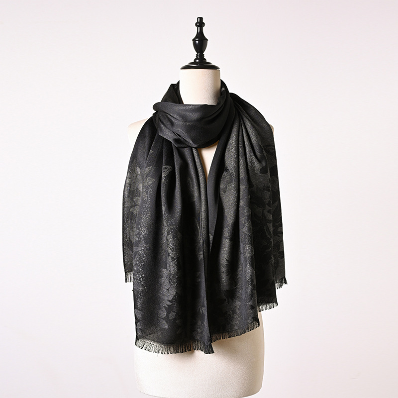 Sciarpa da donna estiva double face, versatile, con stampa, design semplice, accessorio per capospalla._voghion.com