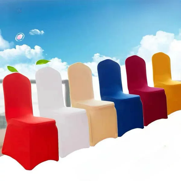 190g Chair Set Chair Cover Thickeneded Elastic Hotel Chair Cover Wedding Banquet Available White Stool Cover Wholesale