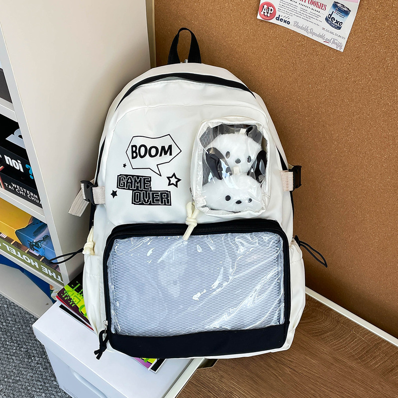 Large Capacity Student Backpack with Pain Relief Layer, Transparent Anime Backpack for Girls, Daily Use Backpack Large Capacity Student Backpack with Pain Relief Layer, Transparent Anime Backpack for Girls, Daily Use Backpack
