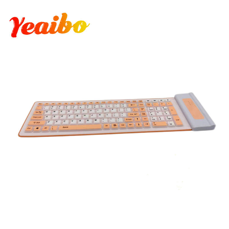 Nuova tastiera per computer wireless da ufficio per laptop morbida in silicone da 107 tasti_voghion.com