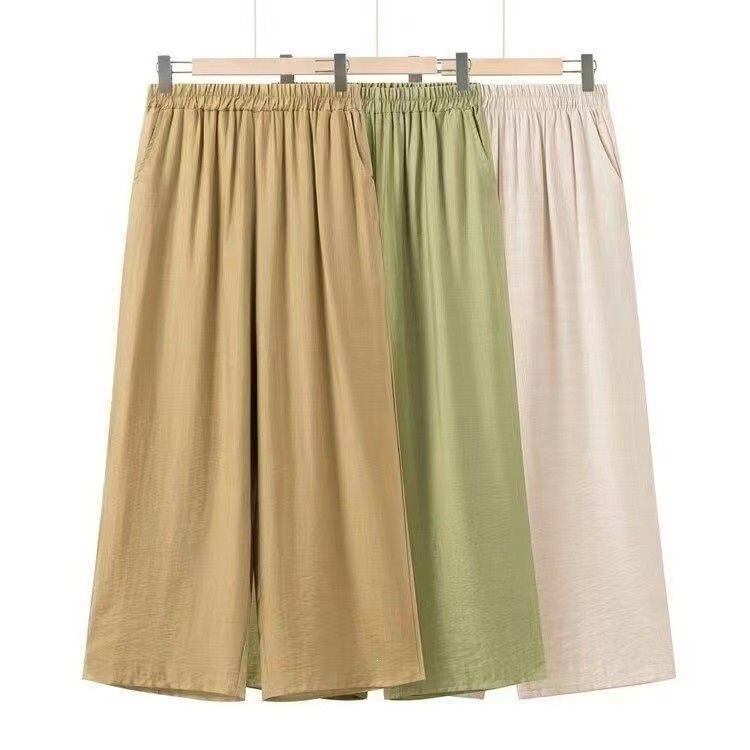 Tencel Cotton Linen Slimming Loose High-Waisted Wide-Leg Pants 2026 Summer Thin Retro Versatile Casual Women's Cropped Pants Tencel Cotton Linen Slimming Loose High-Waisted Wide-Leg Pants 2026 Summer Thin Retro Versatile Casual Women's Cropped Pants