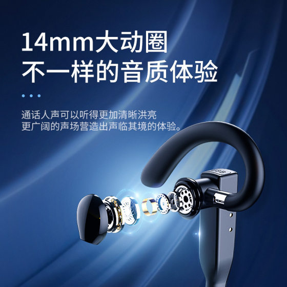 Bluetooth Headset Wireless Hanging Ear Not Ear Business Driving Noise Reduction Sports Waterproof Digital Display Amazon Explosions Private Model