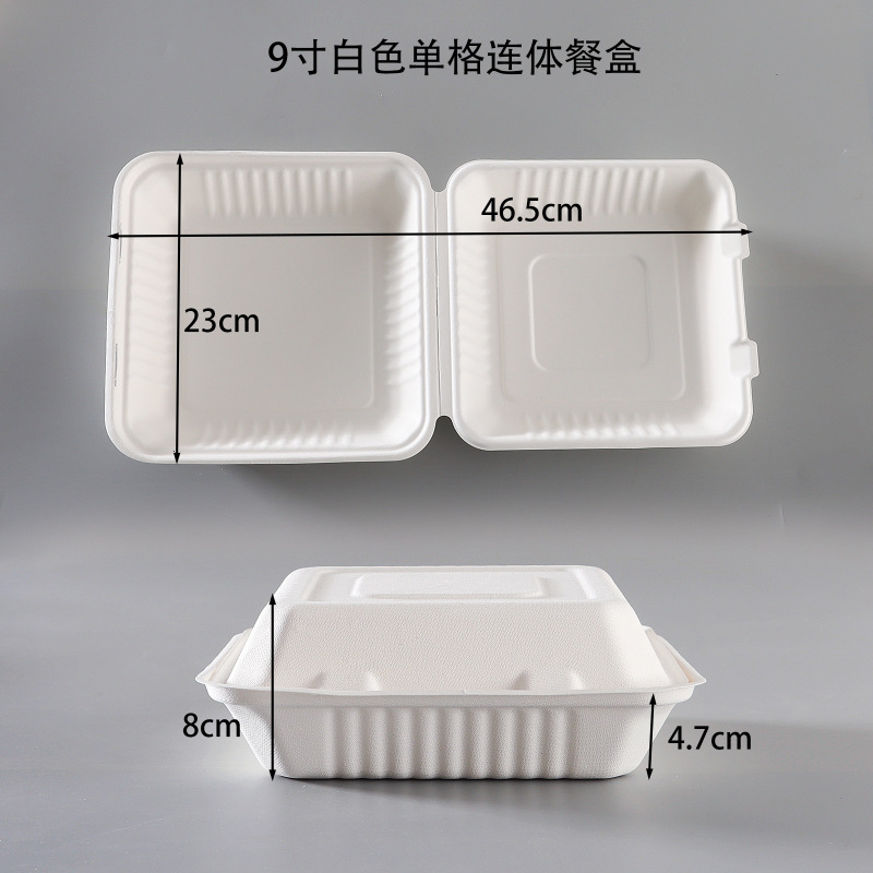使い捨てパルプ弁当箱サトウキビ連体軽食サラダの出前梱包分格蓋付き分解可能弁当箱|undefined