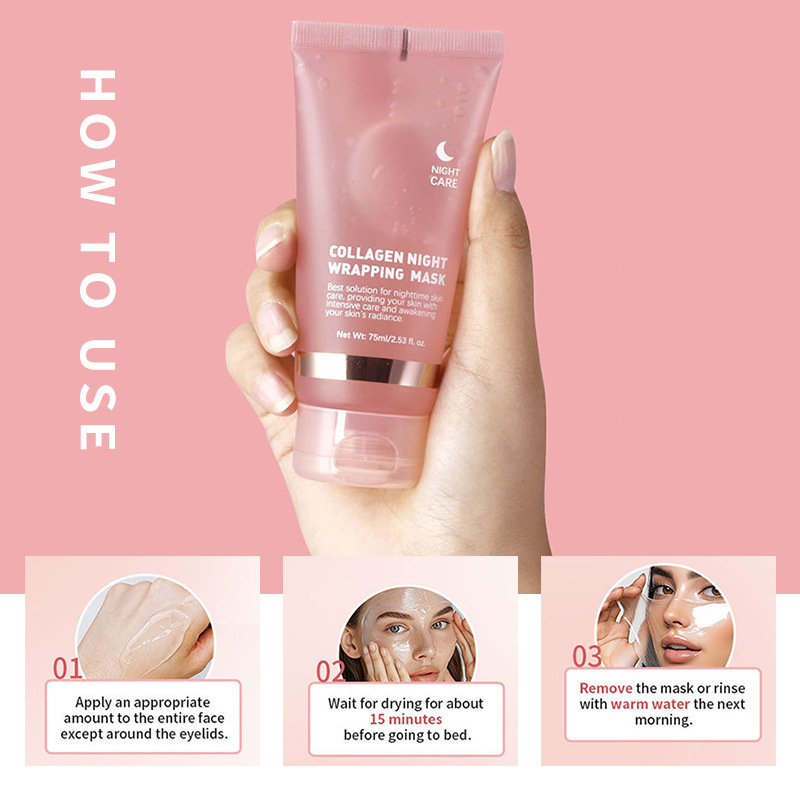 跨境水解胶原蛋白撕拉面膜Collagen Night Wrapping Mask面部保湿|undefined