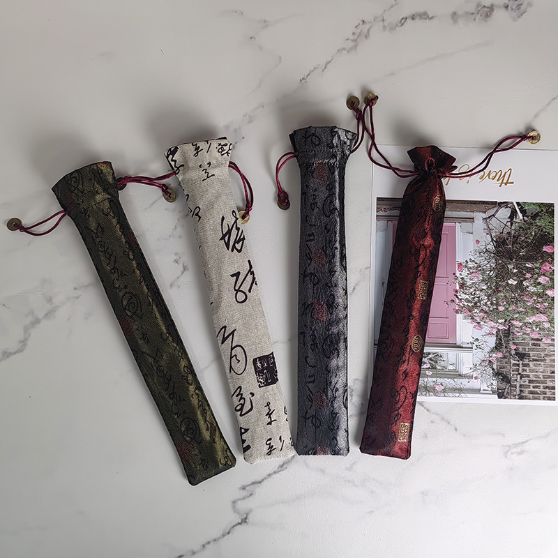 复古扇套扇袋8寸10寸锦缎抽口男扇套文玩扇套男折扇袋批发厂家