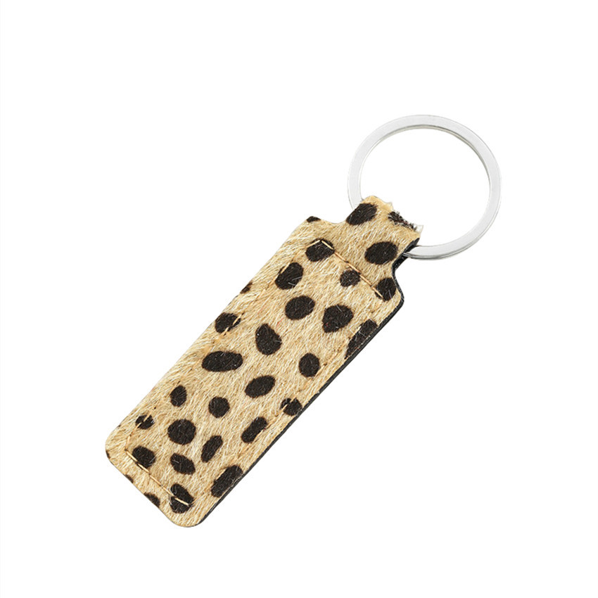 (2개) 레오파드 무늬 PU 가죽 키 체인 간단한 비즈니스 자동차 키 액세서리 가죽 교수형 액세스 제어 자동차 키 체인 액세서리