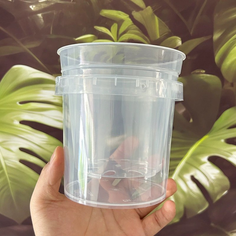 Высокопрозрачный круглый набор горшков, вентилируемый и дышащий прямой бытовой цветочный горшок, высокопрозрачный горшок для контроля зеленых корней, набор горшков для орхидей