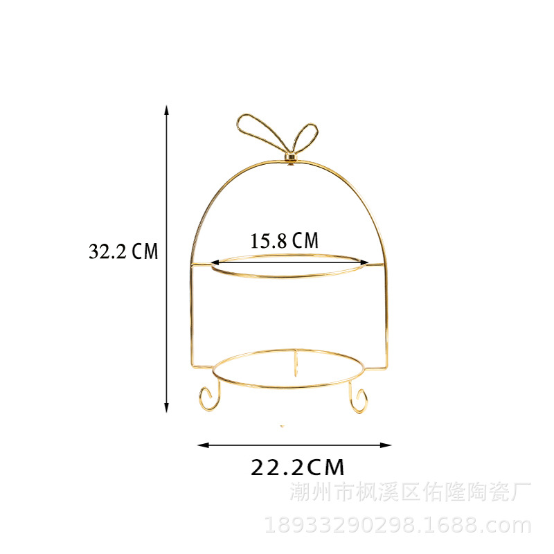 De estilo europeo chino y occidental comida cerámica postre merienda plato merienda té de la tarde japonés multiusos pastel de tres capas plato de fruta estante