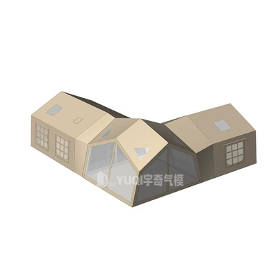 Cross-border outdoor camping light luxury inflatable tent camp restaurant starry sky conjoined rainproof installation-free tent wholesale (Avtomobil dam çadırları) - combination-tent-oxford-cloth-2-12-people