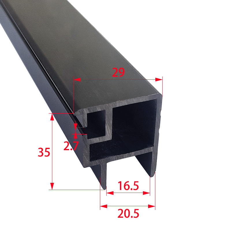 可乐柜用门塑料型材工厂塑料PVC黑色硬胶型材