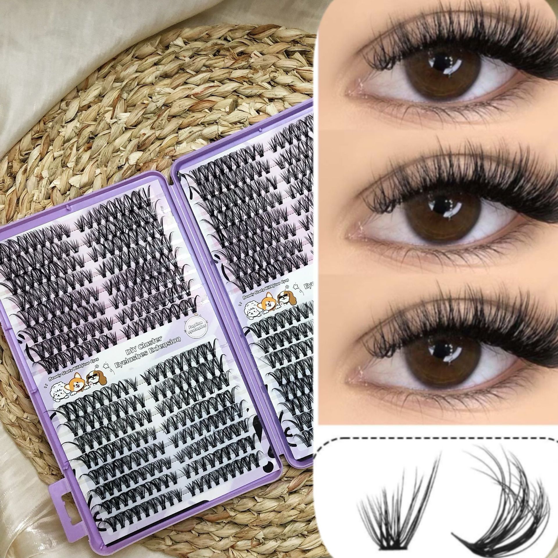 32 rows of dense DlY lashes 092