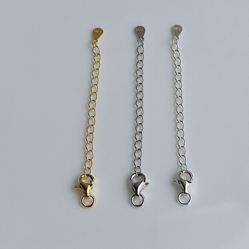 S925 sterling silver lobster clasp extended chain bracelet necklace water drop tail chain adjustable DIY accessories jewelry extended chain S925 sterling silver lobster clasp extended chain bracelet necklace water drop tail chain adjustable DIY accessories jewelry extended chain