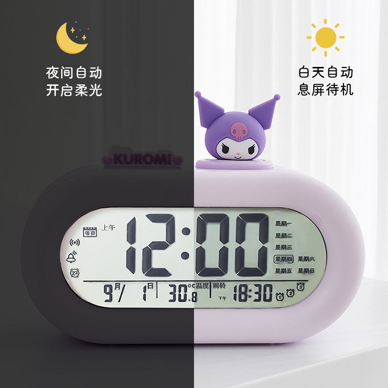本物のサンリオ電子目覚まし時計、新学期の高校生寮の特別な目覚ましツール、スマート目覚まし時計バッチ|undefined
