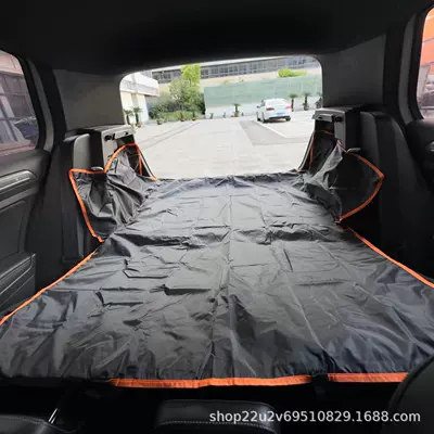 Suitable for Tesla Model Y Trunk Car Pet Special Mat Dog Waterproof Anti-Dirty Anti-Scratch Cushion (Trunk Mat) - pet-trunk-mat-black-background-with-orange-edge-180cm105cm
