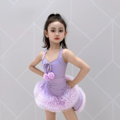 Feibeika 女の子ラテンダンススカート練習服子供の 2025 新しい夏のインターネット有名人のハイエンドパフォーマンス衣装